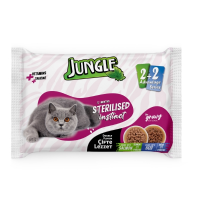 Jungle Pouch Kedi Maması 4'lü Somon+Biftek