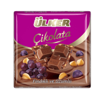 Ülker Fındıklı ve Üzümlü Çikolata Kare 60 Gr