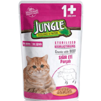 Jungle Pouch Kısır Kedi Maması Dana Etli 100 Gr